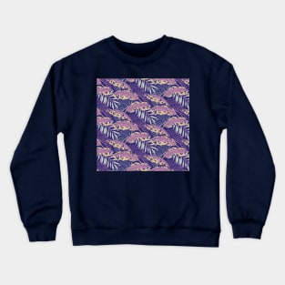 Lilac Leopard Banana Leaves Crewneck Sweatshirt